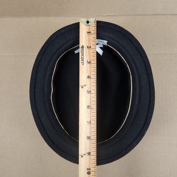 Rag & Bone Cuban Style Wool Fedora Hat WMNS SZ SM Black/Black Grosgrain Ribbon - Picture 7 of 11